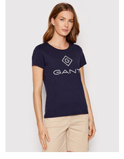 Bluzka T-Shirt Lock Up 4200396 Granatowy Regular Fit - modivo.pl Gant