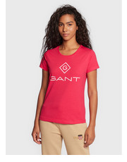 Bluzka T-Shirt Lock Up 4200396 Różowy Regular Fit - modivo.pl Gant