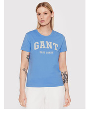Bluzka T-Shirt Md Ss 4200233 Niebieski Regular Fit - modivo.pl Gant
